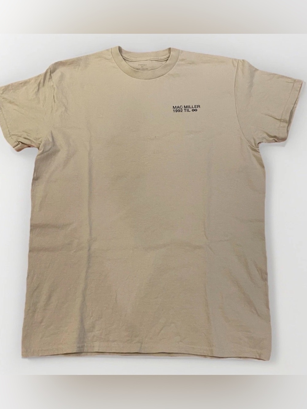 Mac Miller T-Shirt 92 Til Infinity Size Medium Larry Fisherman Rap Tee Beige